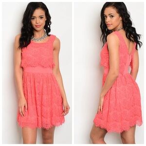 🆕Coral lace dress